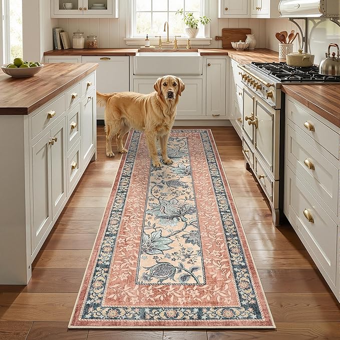 GarveeHome Terracotta Teal 8x10 Area Rugs - Image 3