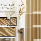 Gold Yellow Linen Curtains 84 Inch Length 2 Panels Set - Image 3