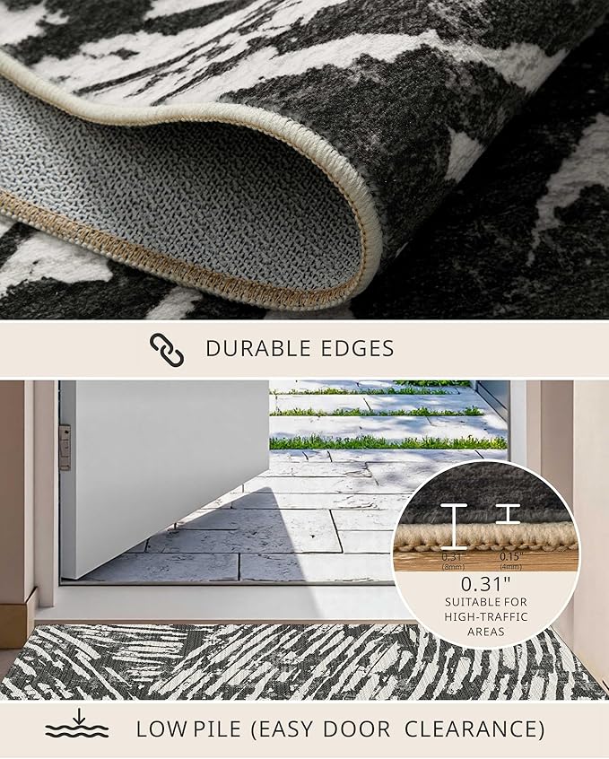 Latte&Fog 6x9 Area Rugs for Living Room Bedroom, Modern Abstract Washable Rug - Image 6