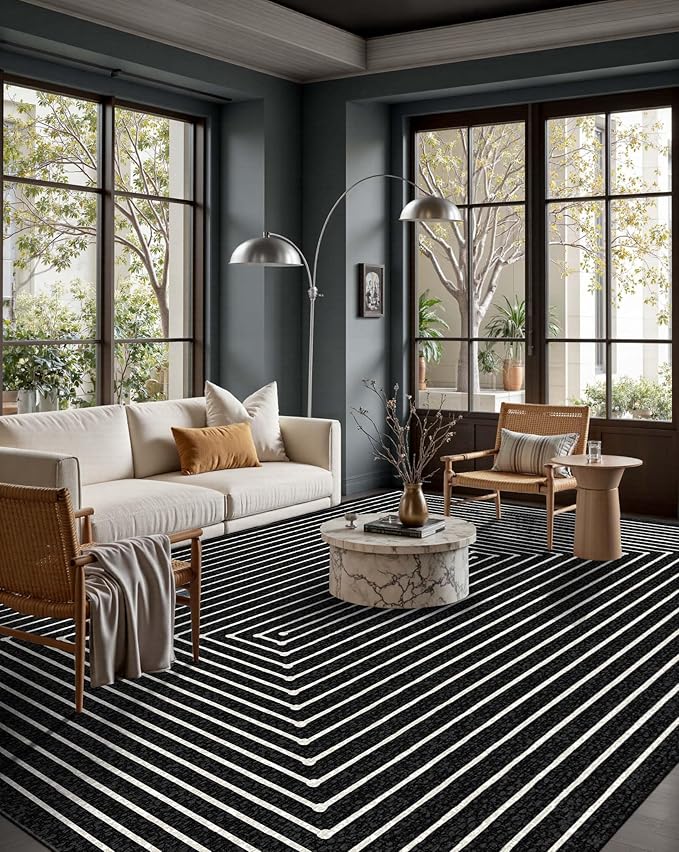 Latte&Fog 6x9 Area Rugs for Living Room Bedroom, Modern Abstract Washable Rug - Image 5