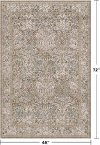 Vintage 4x6 Entryway Rug, Washable Area Rugs - Image 2