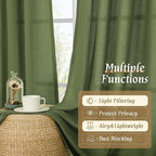 LAMIT Olive Green Linen Curtains - Image 9