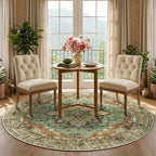 RELEANY Area Rugs 5ft Washable Non-Slip, Floral Vintage Distress Print Pattern - Image 2