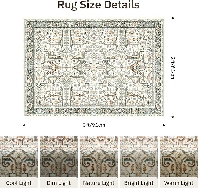 Washable 2x3 Entryway Area Rug - Image 2