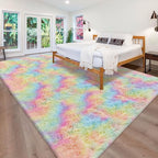 Fluffy Rainbow Colorful Area Rug - Image 2