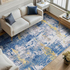 Washable Area Rugs 8'x10' Non-Slip Modern Abstract Soft - Image 2