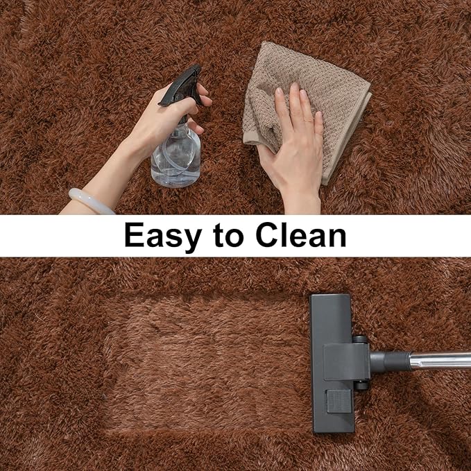 Soft Runner Rugs for Bedroom Hallways, 2x4 Brown Fluffy Shag Throw Area Rug Non - Image 4