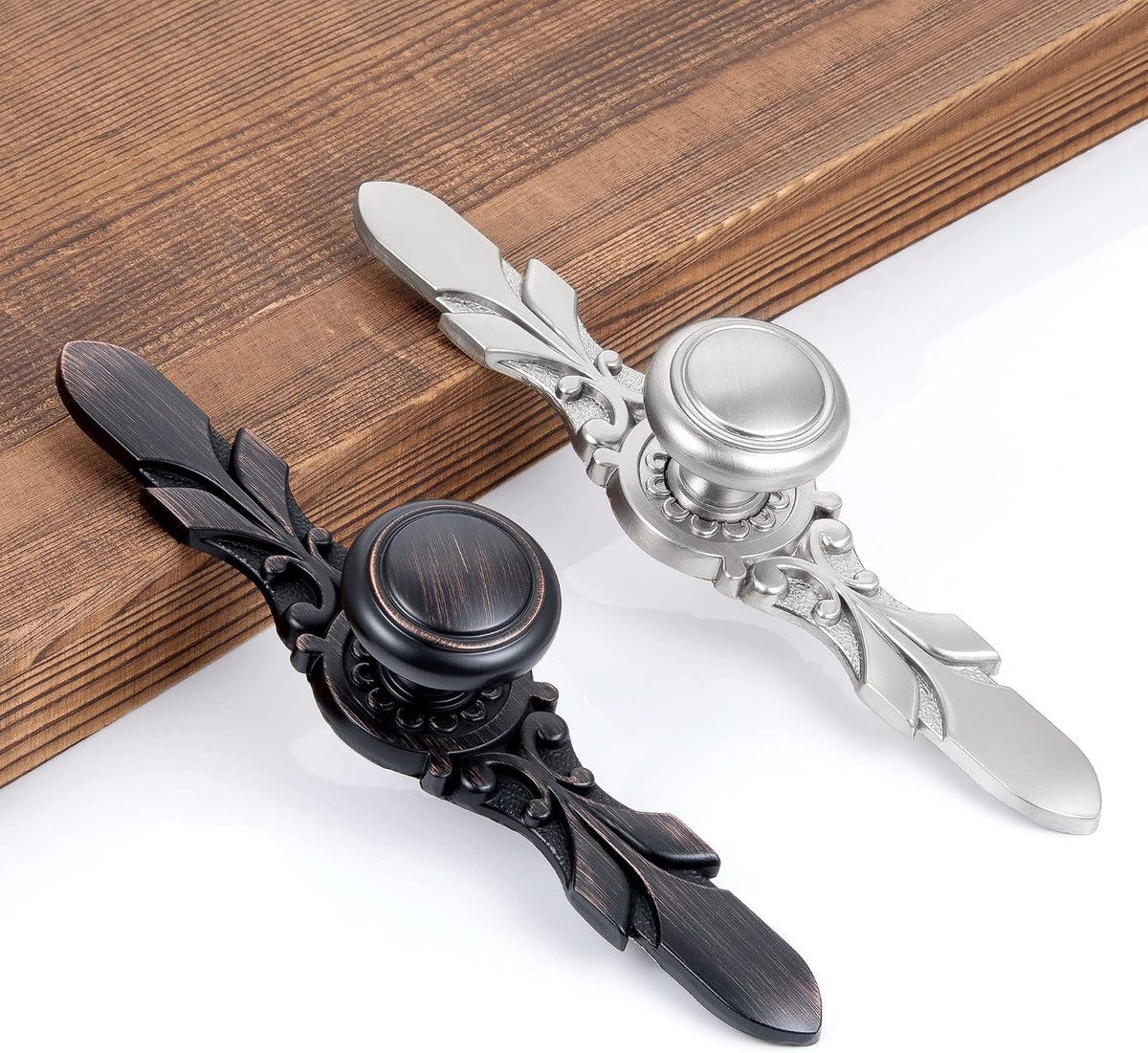 5Set Cabinet Hardware,Brushed Nickel Drawer Knobs & Back plate for Kitchen