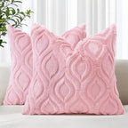 decorUhome Summer Throw Pillow Covers 20x20 Inch Set of 2, Soft Plush Faux Wool by decorUhome