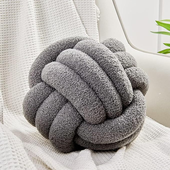 Uvvyui Knot Pillow Ball, Soft Home Decorative Pillows, Round Throw Pillow by Uvvyui
