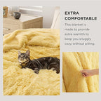 Bedsure GentleSoft Fluffy Yellow King Size Blanket - Image 3
