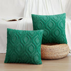 decorUhome Throw Pillow Covers 16x16 Inch Set of 2, Soft Plush Faux Wool Green - Image 7