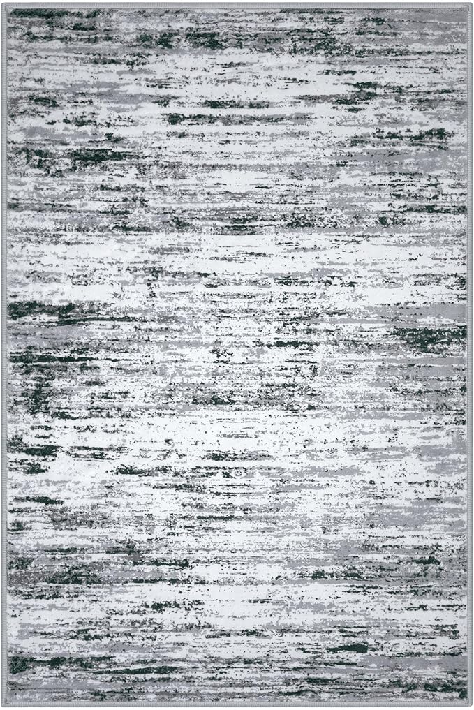 Lansny Modern Abstract Entryway Rug Indoor 2x3 Washable Rug Non-Slip Soft Small - Image 9