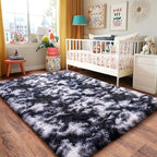 Black and White Rug for Living Room, 8x10 Area Rug for Bedroom, Bedside Indoor - Image 9