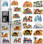 12 Pcs Large Holiday Magnets for Refrigerator 7.8'' Fall Fridge Magnets Seasonal Cruise Door Decorations Home Farm Coffee Magnetic Stickers for Locker Whiteboard Dishwasher Kitchen Decor