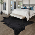Black Faux Cowhide Rug: Cow Hide Cow Print Rug by WARMHAVEN