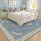 Washable Living Room Rug 8x10, Dusty Blue Area Rugs - Image 6
