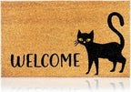 Black Cat - 17"x29" - Coir Door Mat - Welcome Mats by AmaruDoorMats