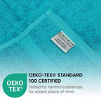 Chakir Turkish Linens 100% Cotton 4-Pack Washcloths 13x13, Aqua