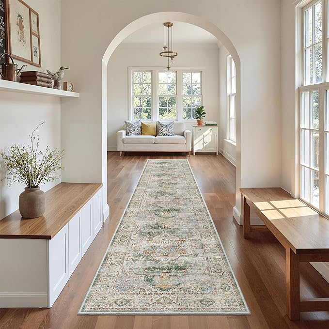 Madane Runner Rugs for Hallway 2x10 Long Washable Non-Slip Hallway Runner Rug - Image 2
