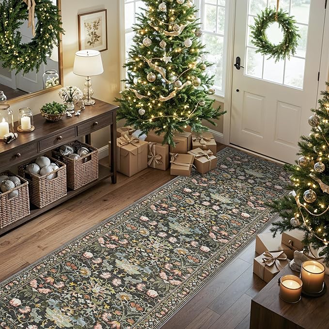 Washable 2x8 Hallway Runner Rug: Vintage Water-Resistant Kitchen Entryway Rug - Image 2