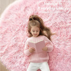 Amdrebio Pink Round Area Rugs 7Ft - Image 9