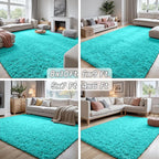 8x10 Area Rugs for Living Room Rug: Soft Fluffy Shag Teal Blue Rugs for Bedroom - Image 7