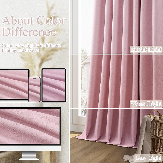 Guken 100% Blackout Curtains 108 Inch Length 2 Panels Set - Image 7