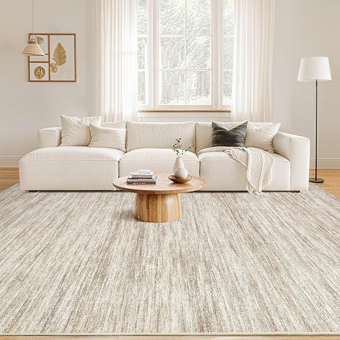 Nakagishi 5x8 Area Rugs Living Room: Washable Large Vintage Rug Neutral - Image 4
