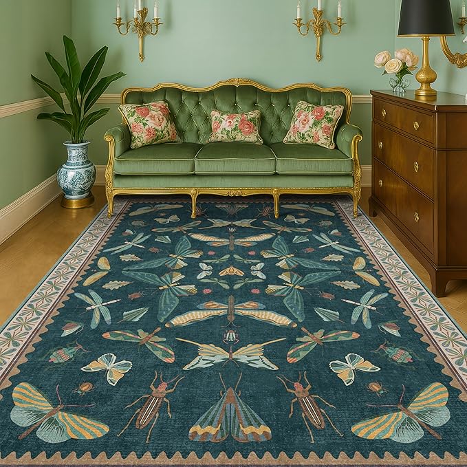 Hazo Haus Insect Teal Green 5x7 Area Rug - Image 9
