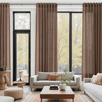 Nanspring Caramel Brown Linen Curtains - Image 6