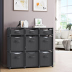 Cube Storage Organizer with Storage Bins Included - The Perfect Closet Organizers and Storage Solution. Includes 9 Storage Cubes, Great For Toy Storage, Closet Storage, Clothes Storage (Dark Grey)