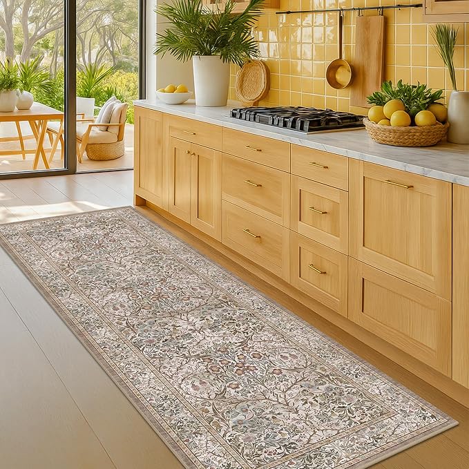 Moss Green 2'6" x 8' Runners for Hallways Non Slip, Extra Long Floor Runner for by HazoHaus