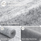 4x10 Runner Rug Non Slip,Washable Hallway Runner Rug,Grey