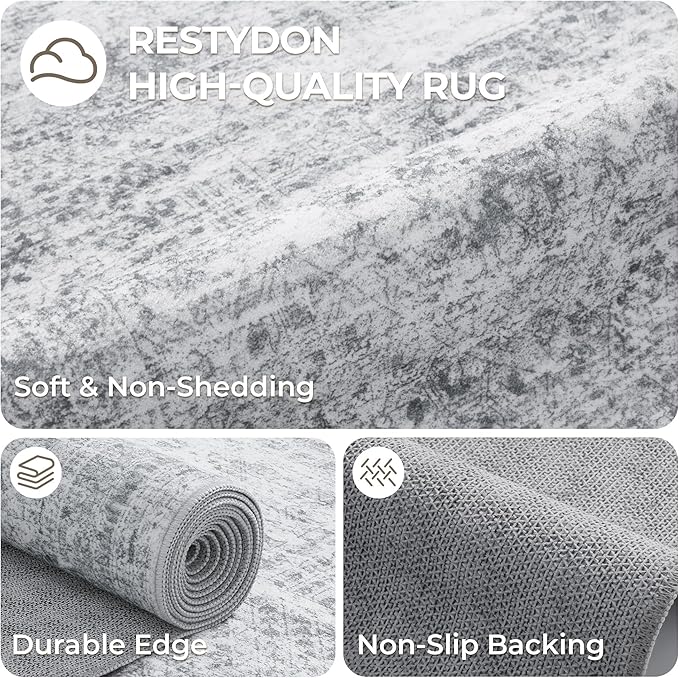 Area Rugs 4x6 for Living Room, Non-Slip Backing Small Kids Rugs for Bedroom - Image 7