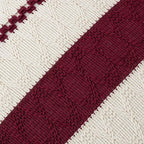 Fancy Homi Set of 1 Burgundy Boho Decorative Throw Pillow Covers 20x20 Inch - Image 4