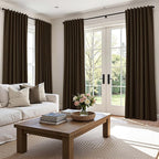 Guken Chocolate 100% Blackout Linen Curtains 102 Inch Length 2 Panels Set - Image 9