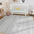 Nakagishi 9x12 Area Rug Living Room: Washable Boho Large Neutral Soft Farmhouse - Image 8
