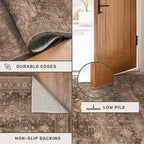 Brown Boho Washable 2x7 Runner Rugs - Image 5