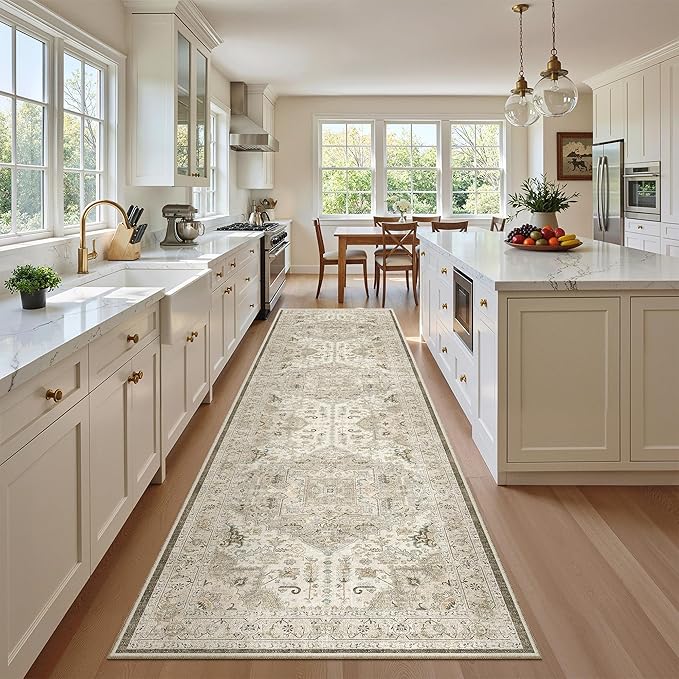 Madane Hallway Runner Rug 2'6''x10' Kitchen Runner, Non Slip Vintage Runners - Image 2