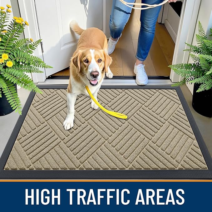 OLANLY Front Door Mat Outside Entrance 29.5x17, Heavy Duty Sturdy Natural - Image 6