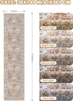 3x12 Runner Rug for Hallway, Non-Slip Long Bathroom Rugs Runner for Kitchen - Image 2