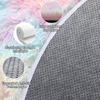 ONASAR Rainbow Round Area Rugs 5ft, Soft Bedroom Circle Rug Mats - Image 9