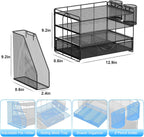 gianotter Metal Mesh Desk Organizers and Accessories with File Holder