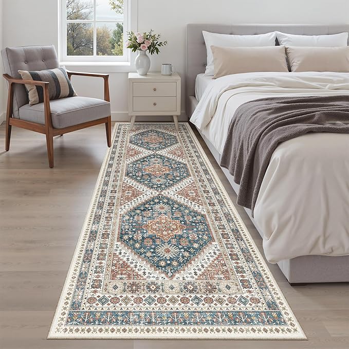 Madane Runner Rug 2'6''x8' Kitchen Runner, Hallway Runner Printed Vintage - Image 4