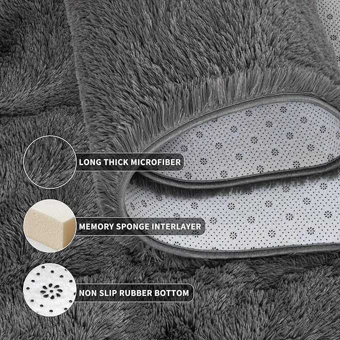 Tepook Fluffy Large Rugs for Living Room, Shag Area Rug 6x9 Soft Carpet for - Image 5