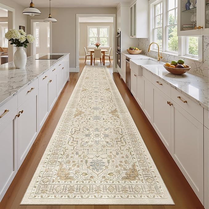 Madane Hallway Runner Rug 2'6''x14', Non Slip Vintage Runners - Image 3