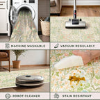 Beige Green 6x9 Washable Area Rugs - Image 5
