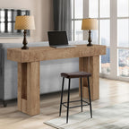 63" Farmhouse Console Table - Long Sofa Table Behind Couch, Wooden Entryway Table for Living Room, Hallway, Entrance, Rustic Rectangular Design, Natural Color