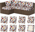 8Pcs Stretch Patio Cushion Covers, Outdoor Couch & Sofa Replacement Slipcovers by VORSHAPE